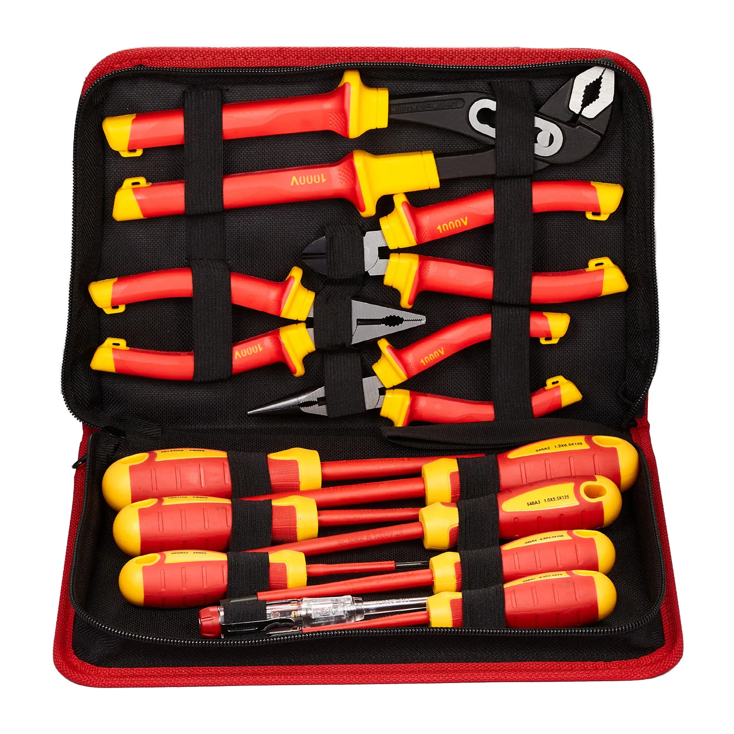 BILITOOLS 1000V Insulated Electrician Screwdriver & Pliers Set - 7pcs Electrical Tools Kit with Magnetic Phillips, Slotted Screwdrivers, VDE & GS Certified