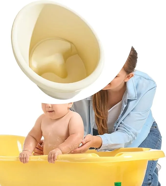Kids Bath Bucket Baby Bathtub Lightweight Comfortable with Drain Holes Upright Non-Slip Sit and Soak for Kids, 0-5 Years