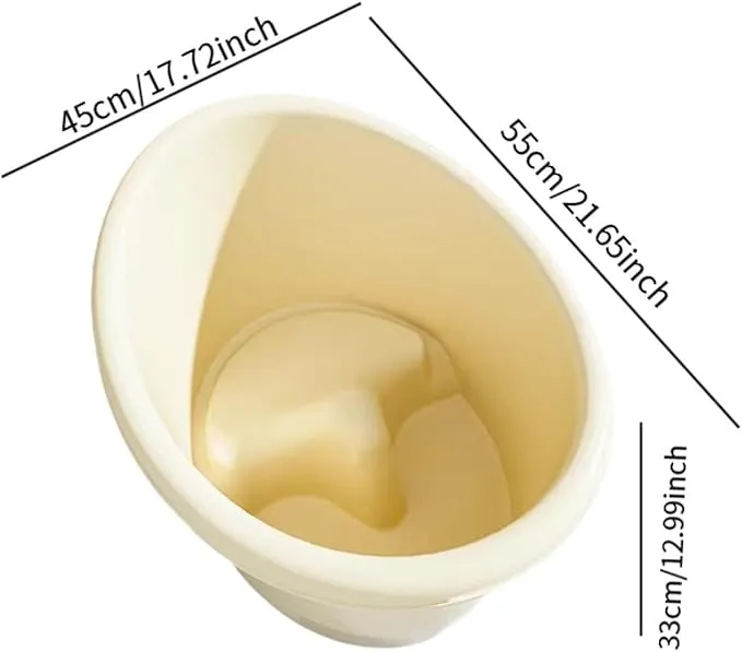 Kids Bath Bucket Baby Bathtub Lightweight Comfortable with Drain Holes Upright Non-Slip Sit and Soak for Kids, 0-5 Years