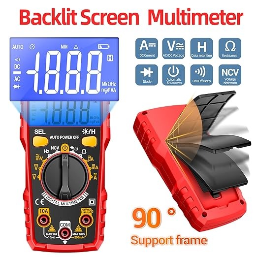 Electrical Test Kit with Digital Multimeter,Non Contact Voltage Tester,Outlet Tester,Auto-Ranging AC/DC Voltage,Current,Continuity,Resistance, Frequency,Breakpoint Finder,DIY Household Tools