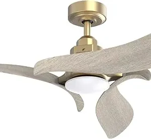 Ceiling Fans with Lights and Remote, 54 Inch Modern Bedroom Ceiling Fan with 3 Sculpted Blades, Reversible Ultra Quiet DC Motor, 3CCT Dimmable LED, 6 Speeds for Living Room Patio