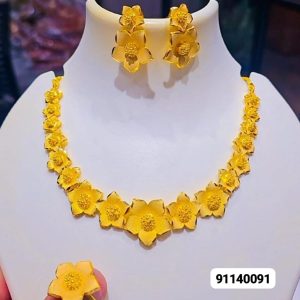 Gold-Plated Blossom Designer Necklace Set (Pack of 1)