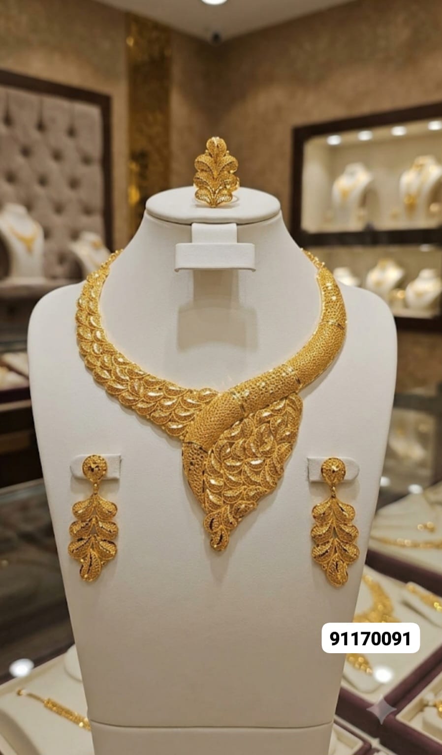 Gold-Plated Long Bijoux Jewellery Set (Pack of 1)