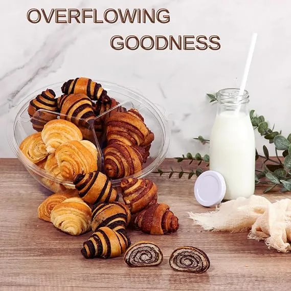 Bakery Fresh Croissants | Traditional Rugelach Pastries in Chocolate Cinnamon Roll & Vanilla Flavor | Approx 18 Rugelach Included | Sympathy Gift Basket | Kosher & Nut Free | 21 oz Sterns Bakery