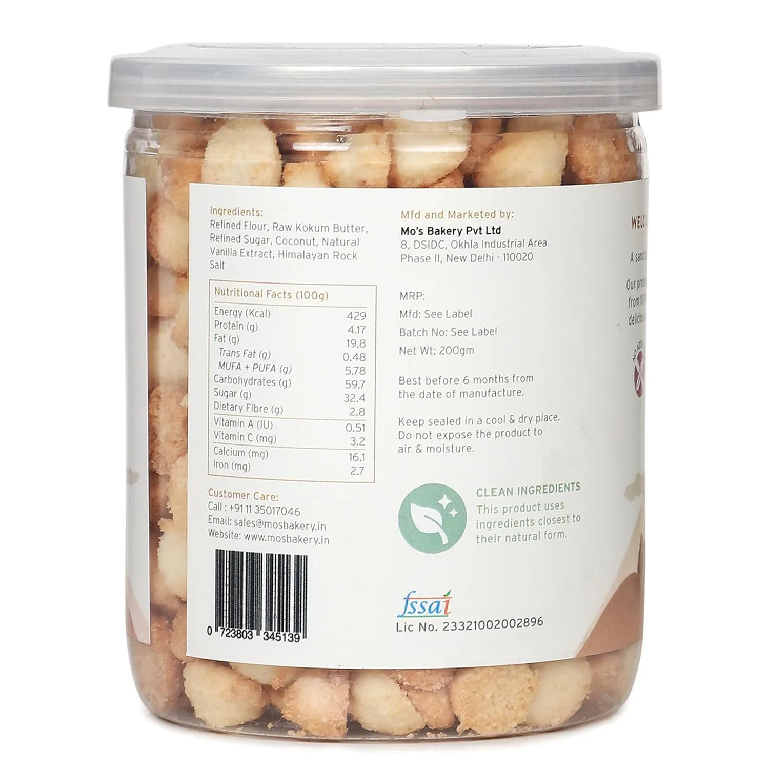 Mo's Coconut Cookies, 200 G| Vegan | Tasty and Nutritious cookies |100% Natural & Preservatives Free