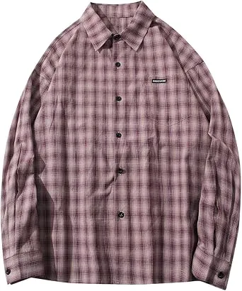 Shirt for Men 2023 Casual Stylish Plaid Long Sleeve Button Down T Shirts Going Out Fashion Business Work Tees