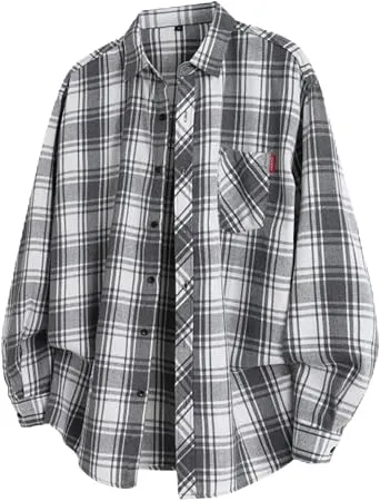 Shirt for Men 2023 Casual Stylish Plaid Long Sleeve Button Down T Shirts Going Out Fashion Business Work Tees
