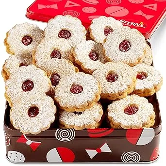 Delicious Raspberry Linzer Tart Cookies | Individually Wrapped | Gourmet Italian Cookies | Nut-Free & Kosher | 9 oz Stern's Bakery