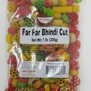 Desi Kitchen Far Far/Fryums Wheat Pellet Uncooked, great substitute of papadam/Bhindi Cut, 200gm (7oz)