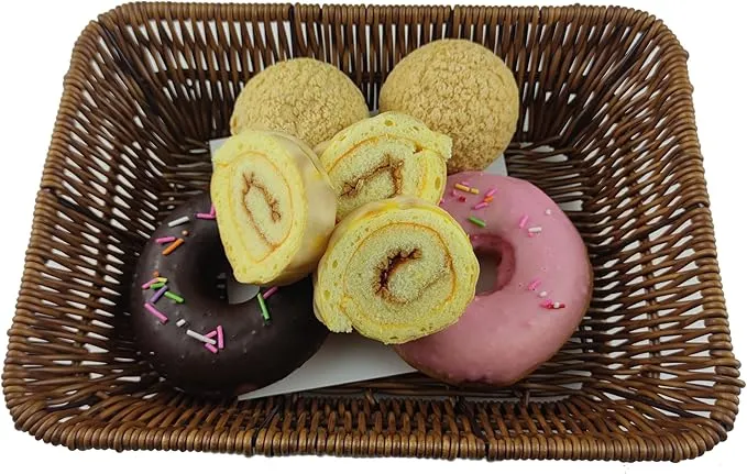 Wicker Bread Baskets,Tabletop Food Serving Baskets,Handwoven Storage Basket Bin,Fruit Vegetables cosmetics Basket for Home