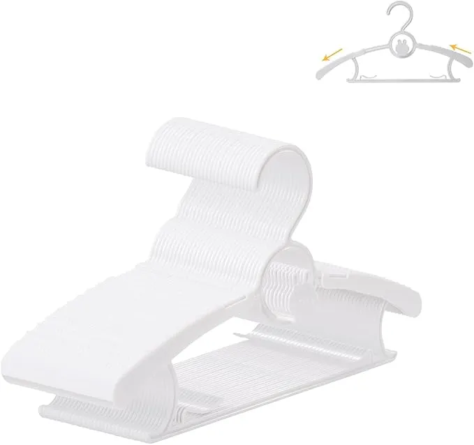 30 Pack Baby Hangers 11"-14" Adjustable Kids Hangers White | Non-Slip Toddler Clothes Hangers Space Saving Plastic Infant Hangers For Girl Boy Toddler Kids Child