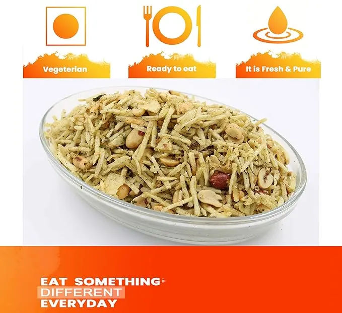 Ghotaram Falahari Chivda Namkeen, Falahari Aloo Lachha, Falahari Aaloo Lachha Meetha Chivda, Falahari Potato Namkeen, Specialy Eat In Fasting, Fasting Healthy Snack Namkeen-300g*1Pack