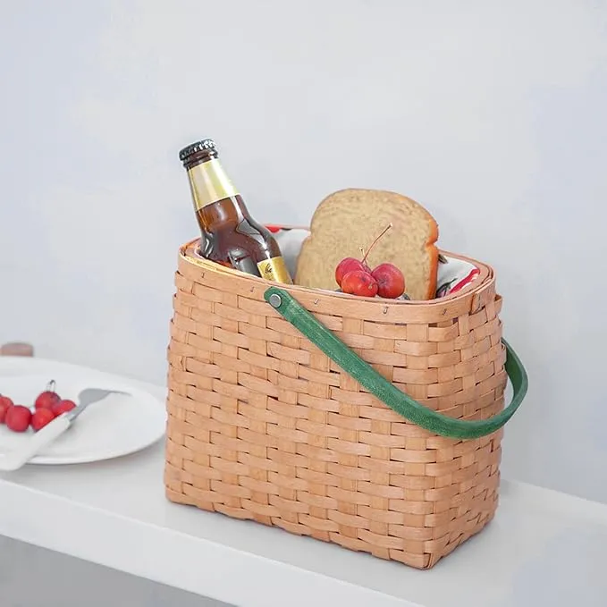 Flower Baskets, Wooden Wedding Baskets, Gift Baskets, Picnic Baskets with Flowers, Suitable for Outdoor Events, Wedding venues, and Home Decor.