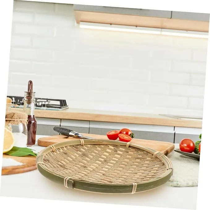 Bamboo Storage Basket Woven Food Basket Woven Food Basket Decorative Bamboo Woven Storage Basket Kitchen Counter Accessory
