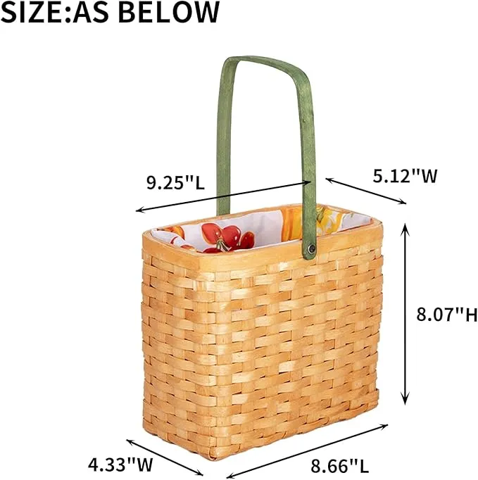 Flower Baskets, Wooden Wedding Baskets, Gift Baskets, Picnic Baskets with Flowers, Suitable for Outdoor Events, Wedding venues, and Home Decor.