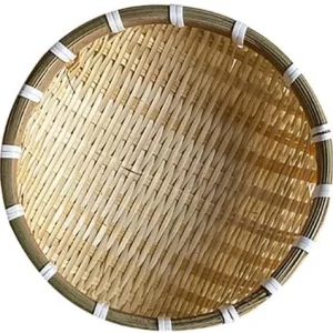Fruit Tray Weaving by Grass, Handmade Bamboo Woven Basket Tray, Round Rattan Baskets for Fruit, Bread Serving Basket Decorative Basket for Gift Boho Basket