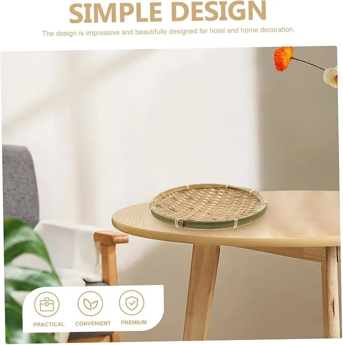 Bamboo Storage Basket Woven Food Basket Woven Food Basket Decorative Bamboo Woven Storage Basket Kitchen Counter Accessory