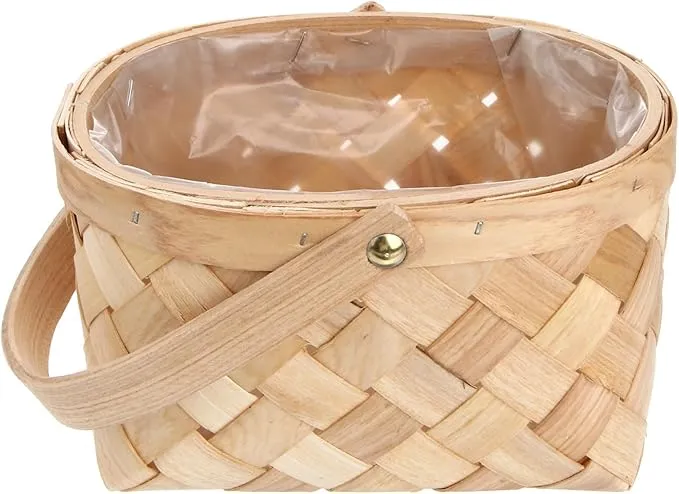 Camping Wooden Planter Woven Hamper Baskets Wedding Floral Basket Hand-woven Storage Box Storage Basket Agricultural Products Bamboo Portable Box