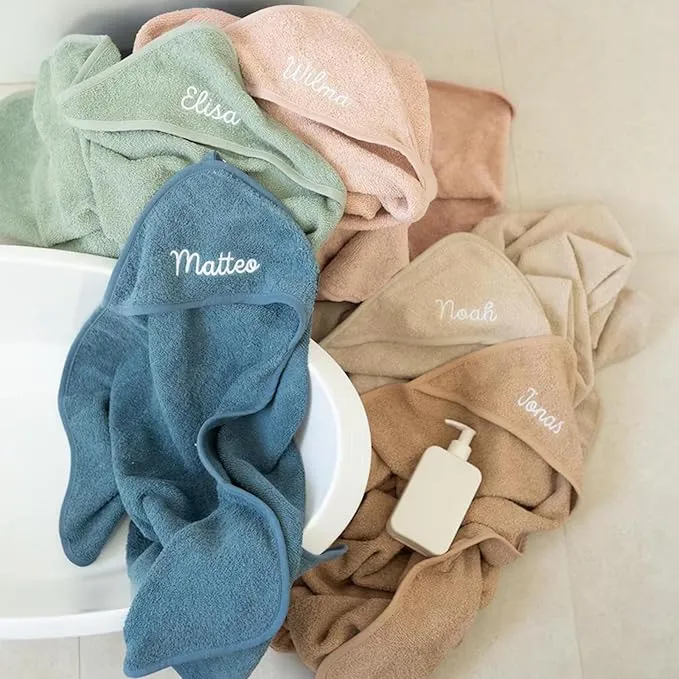Customized Cotton Baby Towels with Hood, Personalized Baby Bath Towels for Newborn with Embroidery Name, Fluffy Fleece Blanket Baby Boys Girls Must Haves