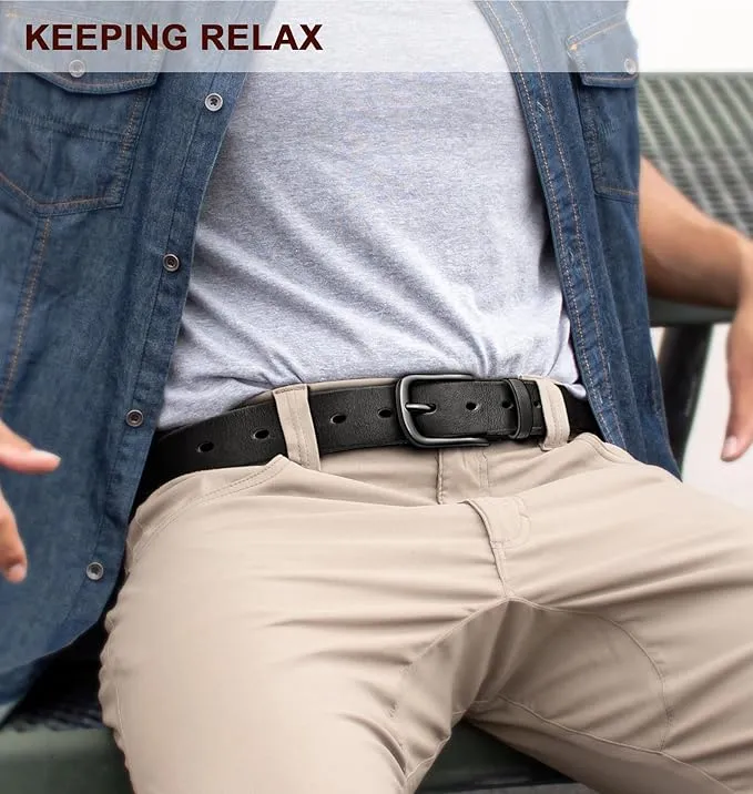 BULLIANT Men Belt Multi Pack,Leather Belt For Gift Men Golf Dress Casual Jean 7Holes 1 3/8"