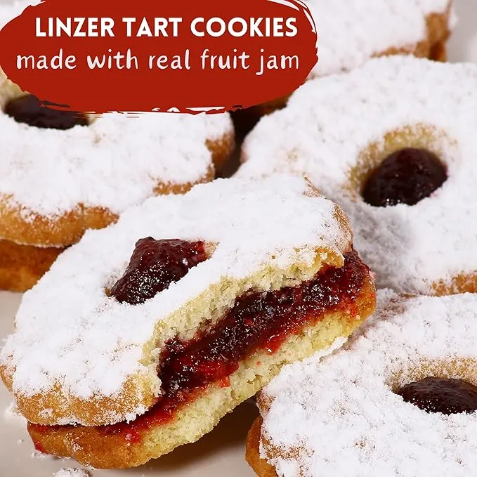Delicious Raspberry Linzer Tart Cookies | Individually Wrapped | Gourmet Italian Cookies | Nut-Free & Kosher | 9 oz Stern's Bakery
